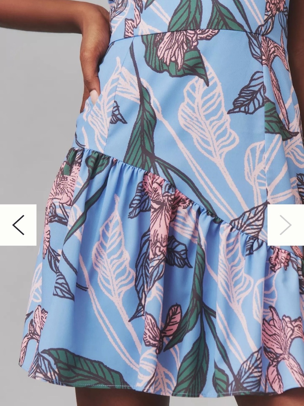 Hutch Blue Floral Halter Mini Dress Size Medium Like New - Picture 3 of 8
